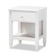 Baxton Studio Naomi and Transitional White Finished Wood 1-Drawer Bedroom Nightstand 168-10822 - alternate 1